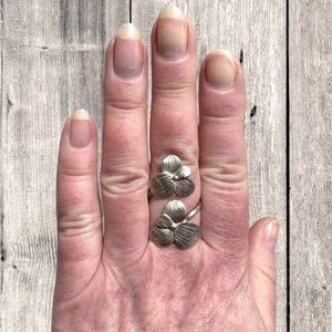 Sterling Double Blossom Ring